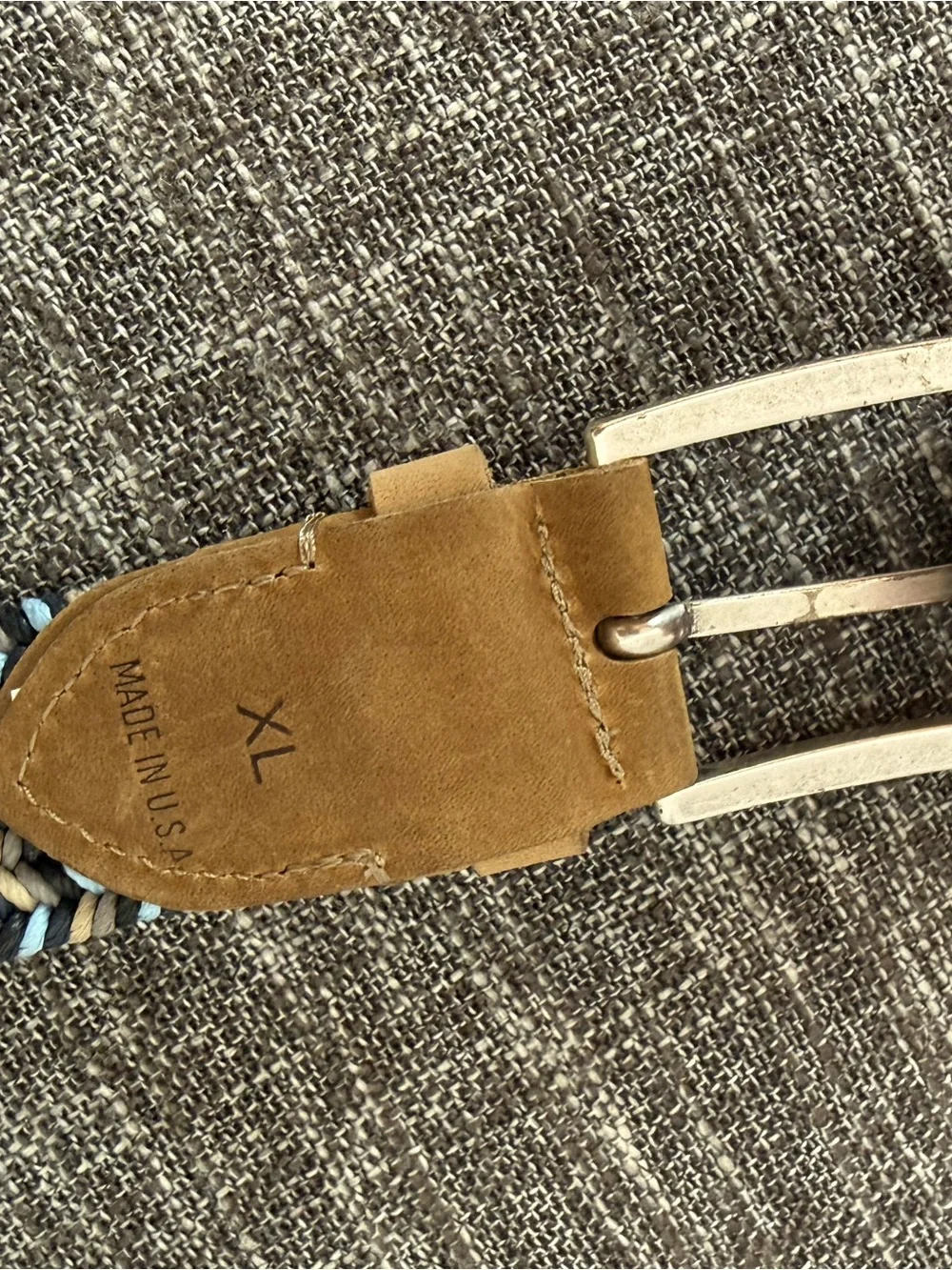 johnnie-O Men's Woven Cotton Stretch Golf Belt Color Sand Sz XL Great Condition!